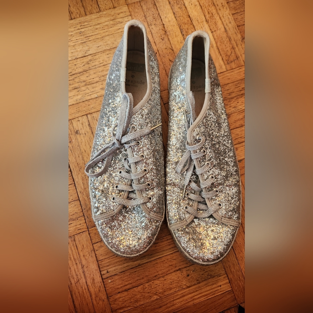 Kate Spade Silver Glitter sneakers
